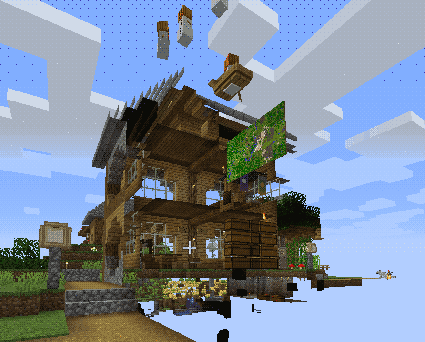a house split in half due to chunk loading errors